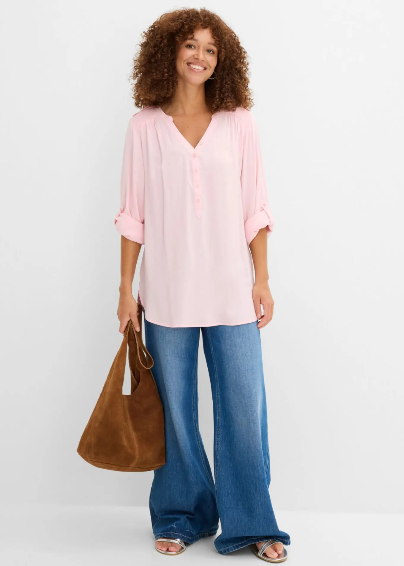 Blusa tipo túnica de viscosa suave