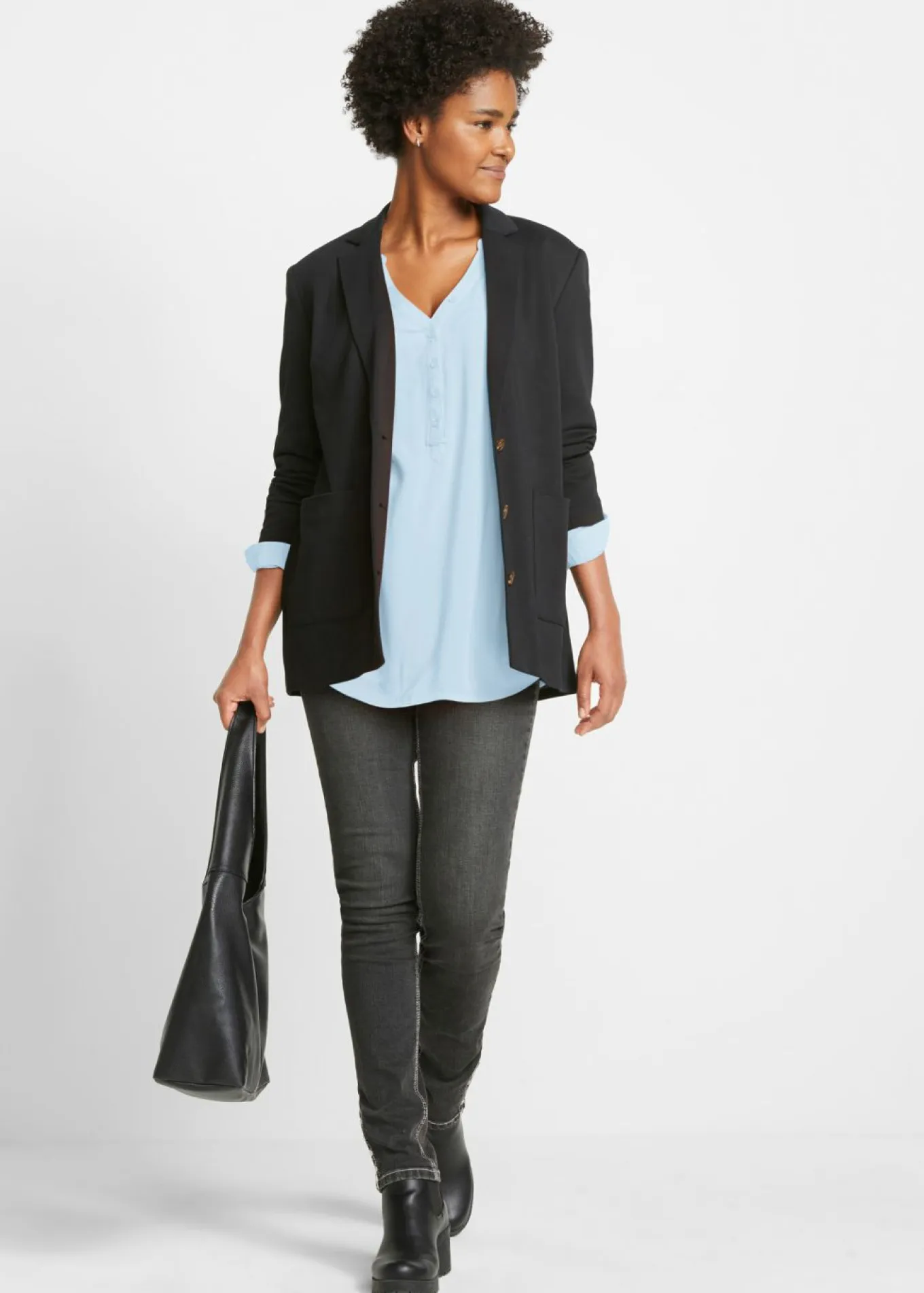 Blusa tipo túnica de viscosa suave