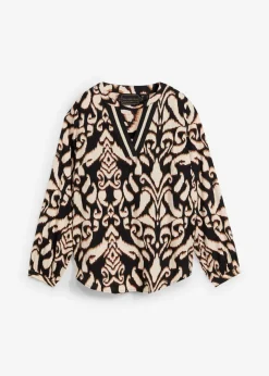 Blusa tipo túnica de viscosa fluida