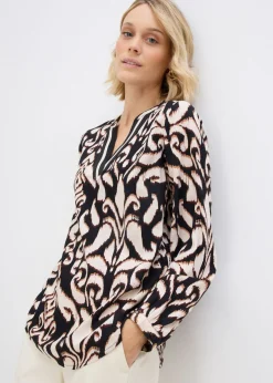 Blusa tipo túnica de viscosa fluida