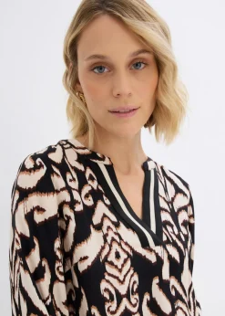 Blusa tipo túnica de viscosa fluida