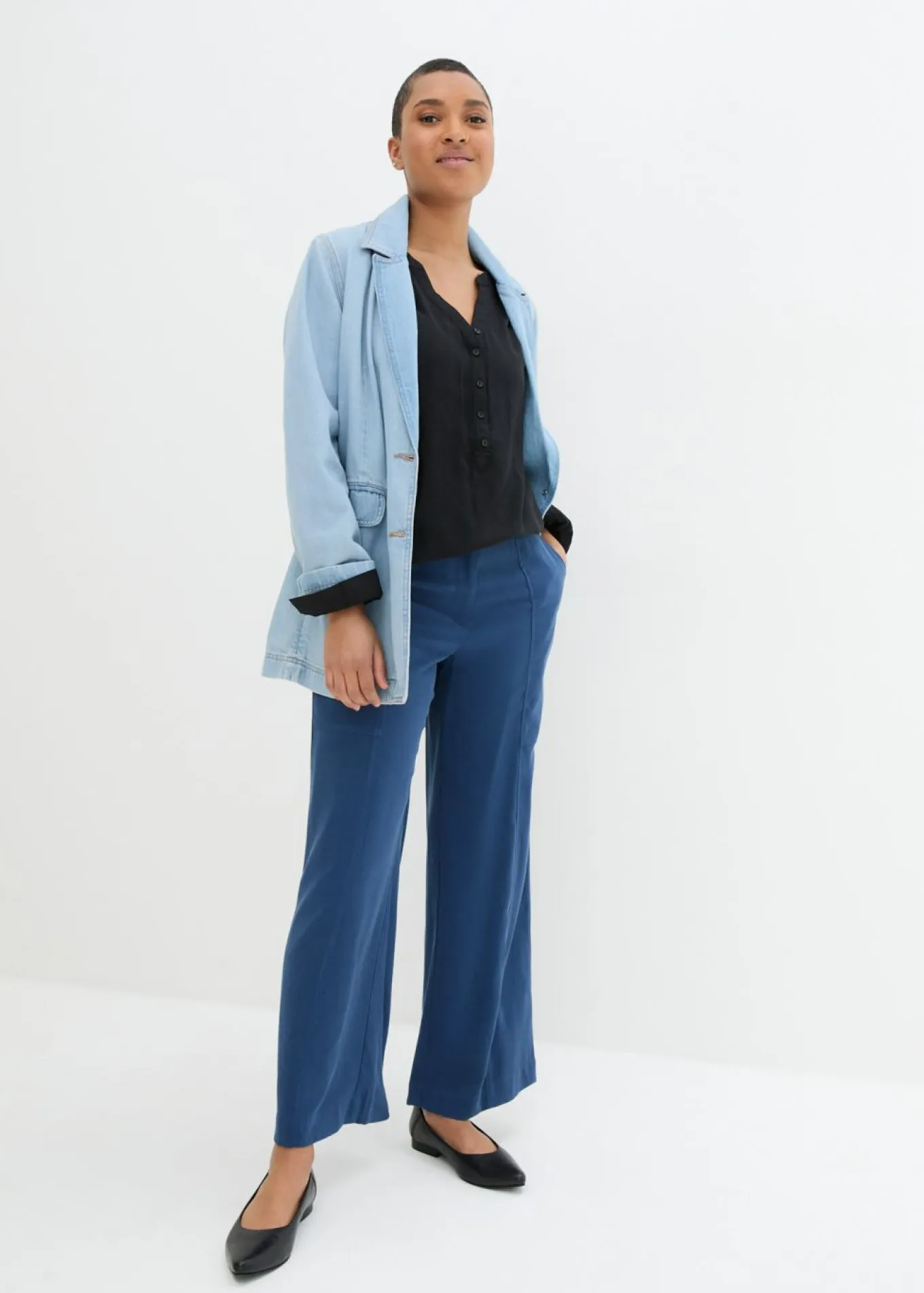 Blusa tipo túnica de viscosa suave