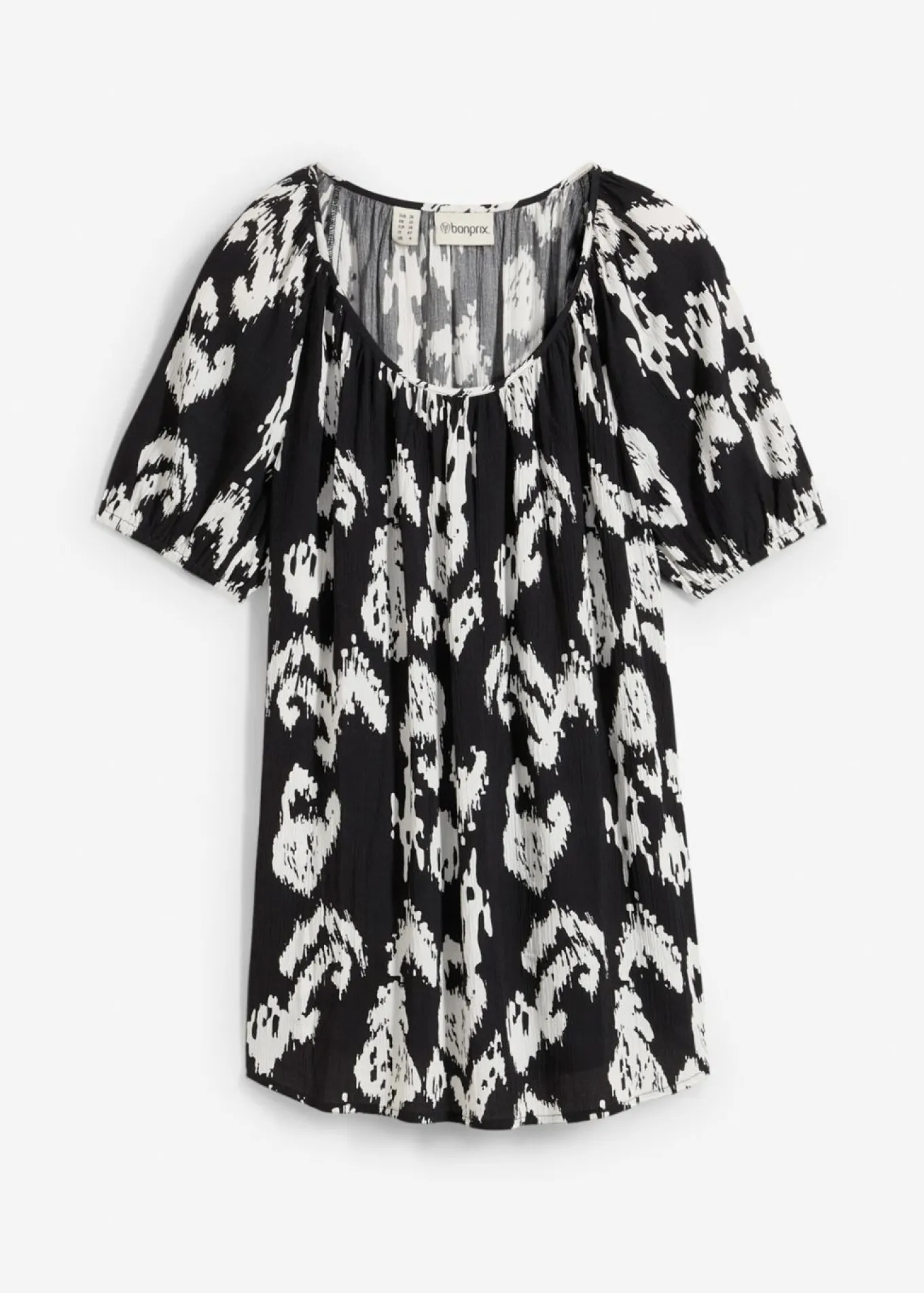 Blusa tipo túnica de viscosa arrugada