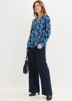 Blusa tipo túnica de viscosa fluida
