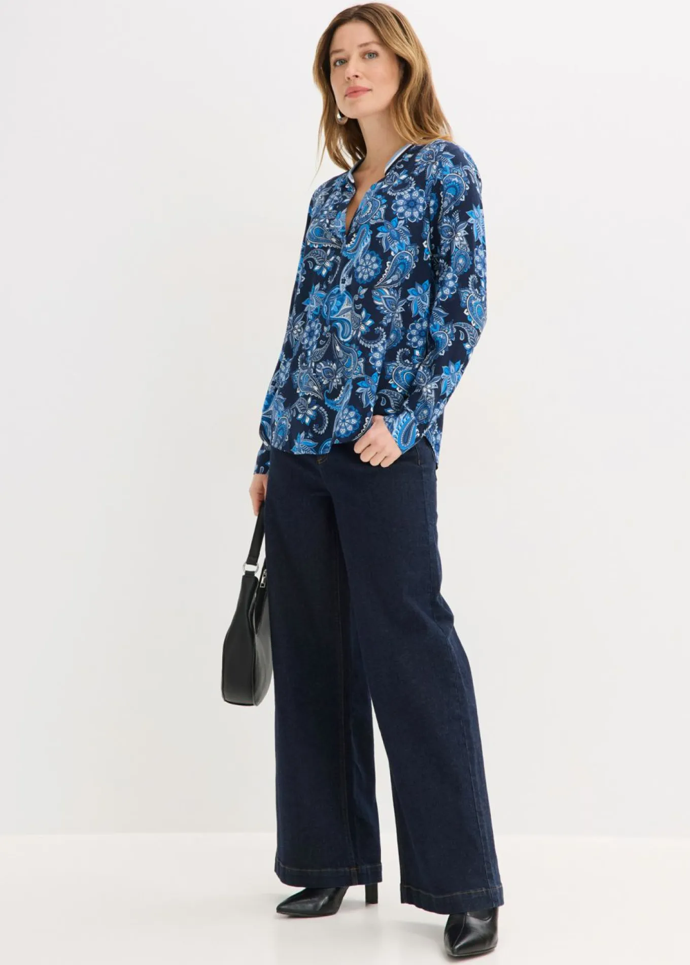 Blusa tipo túnica de viscosa fluida