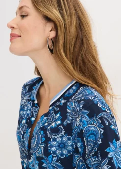Blusa tipo túnica de viscosa fluida