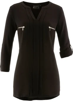 Blusa tipo túnica de viscosa fluida