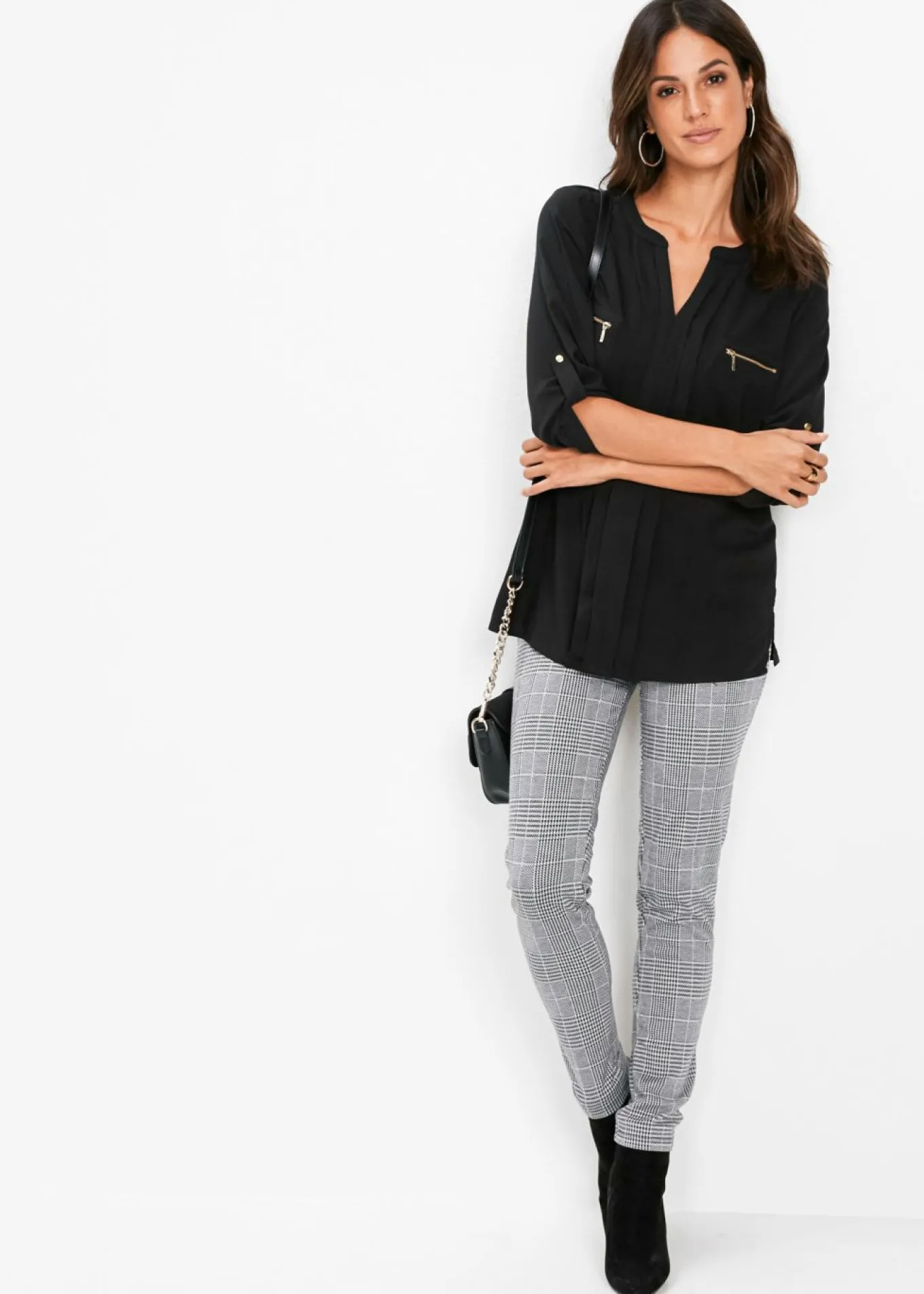Blusa tipo túnica de viscosa fluida