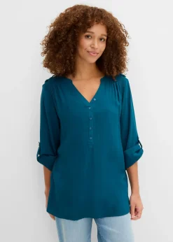 Blusa tipo túnica de viscosa suave