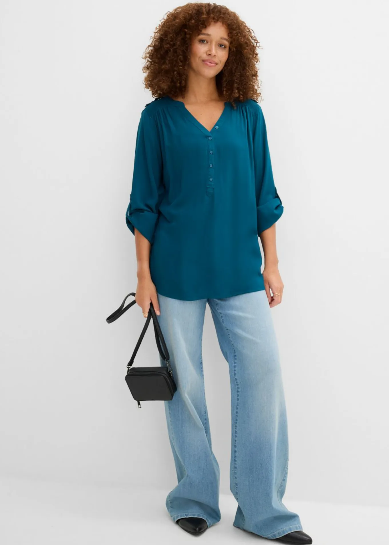 Blusa tipo túnica de viscosa suave