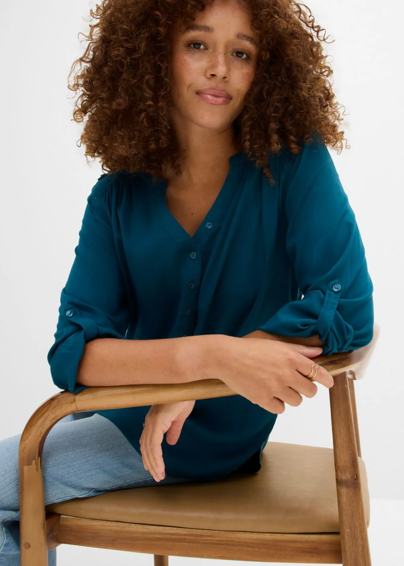 Blusa tipo túnica de viscosa suave