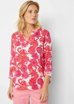 Blusa tipo túnica de viscosa fluida