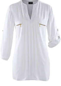 Blusa tipo túnica de viscosa fluida