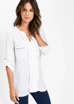 Blusa tipo túnica de viscosa fluida