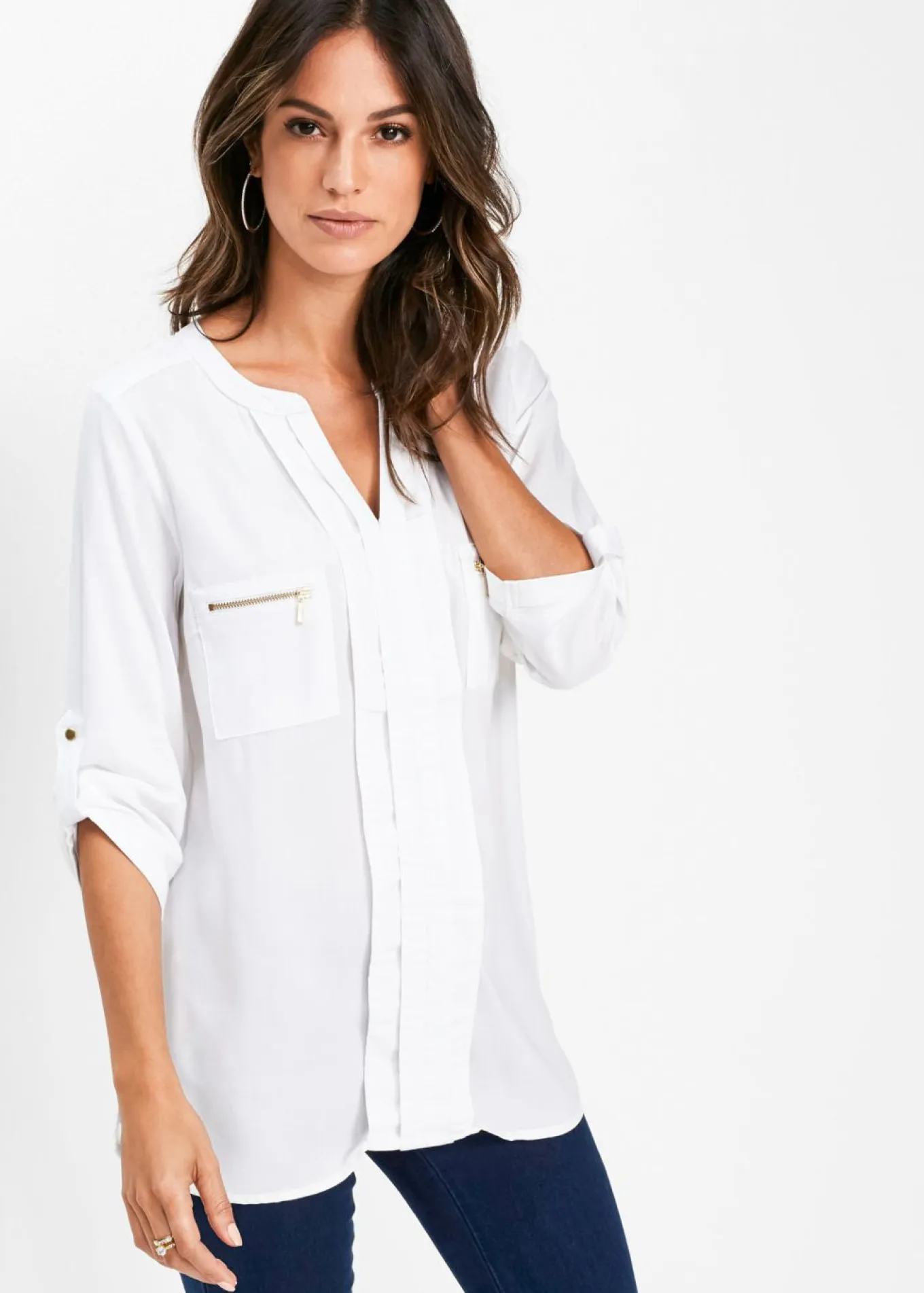 Blusa tipo túnica de viscosa fluida