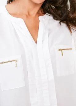 Blusa tipo túnica de viscosa fluida