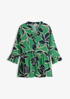 Blusa tipo túnica de viscosa fluida