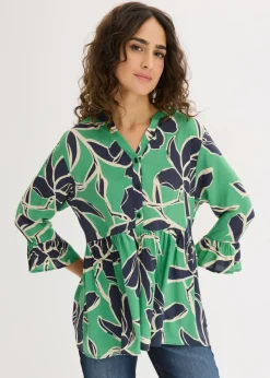 Blusa tipo túnica de viscosa fluida