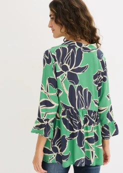 Blusa tipo túnica de viscosa fluida