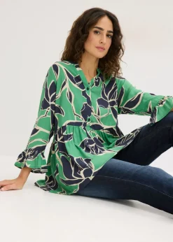 Blusa tipo túnica de viscosa fluida