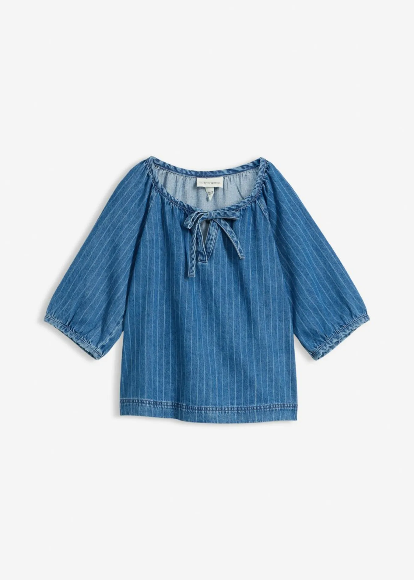 Blusa tipo túnica, vaquera, de algodón