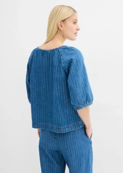 Blusa tipo túnica, vaquera, de algodón