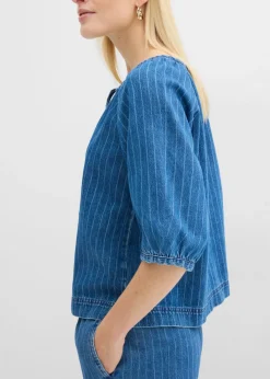 Blusa tipo túnica, vaquera, de algodón