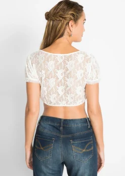Blusa tirolesa de encaje