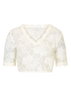 Blusa tirolesa de encaje con botones