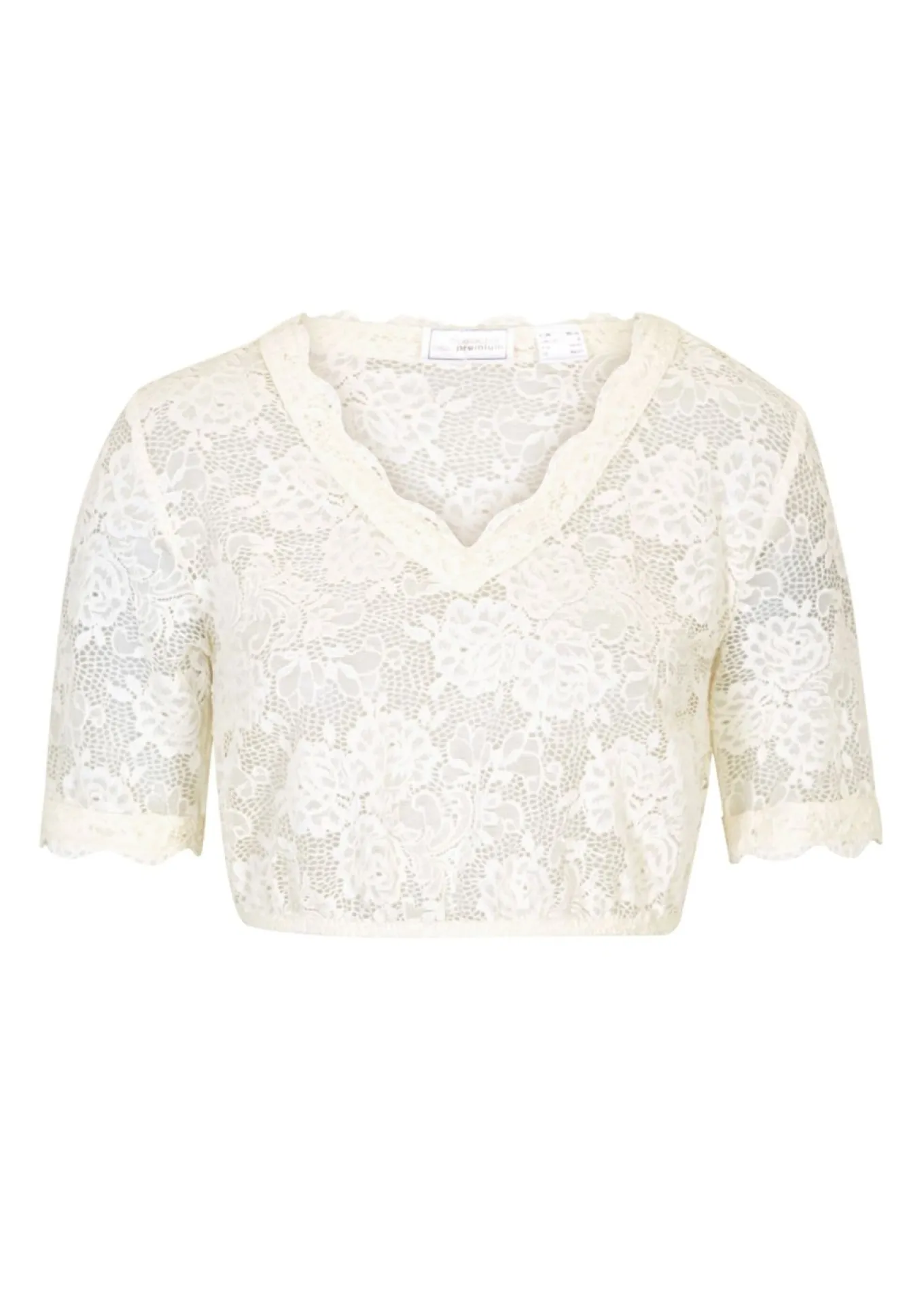 Blusa tirolesa de encaje con botones