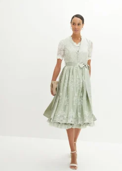 Blusa tirolesa de encaje con botones