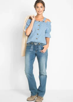 Blusa tradicional con media manga