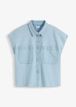 Blusa vaquera boxy, corta