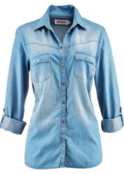 Blusa vaquera con cierres a presión