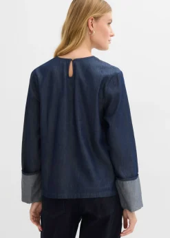 Blusa vaquera con mangas anchas