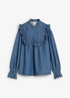 Blusa vaquera con volantes