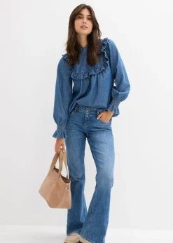 Blusa vaquera con volantes