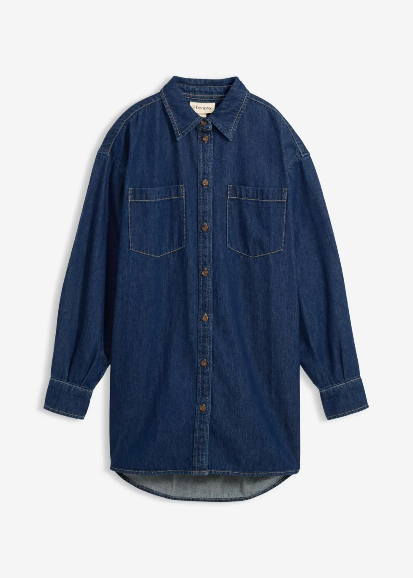 Blusa vaquera de tejido vaquero grueso de algodón puro con corte holgado
