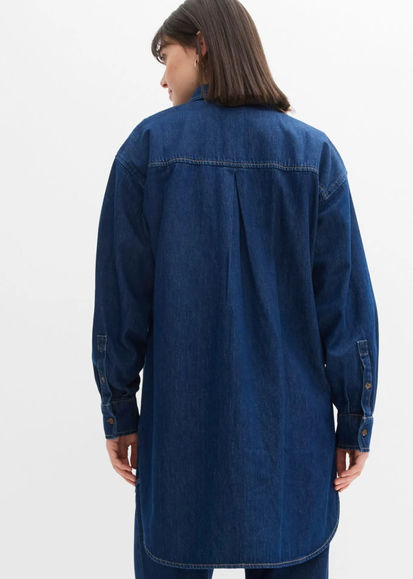 Blusa vaquera de tejido vaquero grueso de algodón puro con corte holgado