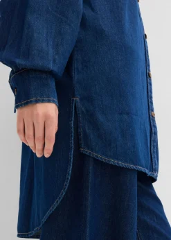 Blusa vaquera de tejido vaquero grueso de algodón puro con corte holgado
