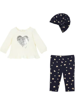 Bodi + leggings + gorro para bebés (3 piezas) de algodón orgánico