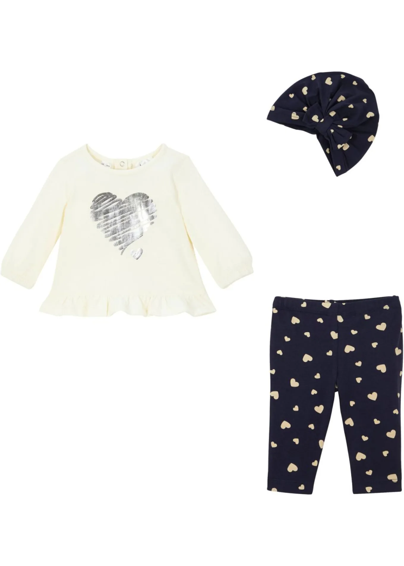 Bodi + leggings + gorro para bebés (3 piezas) de algodón orgánico