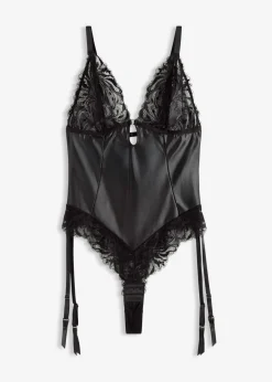 Body con efecto mojado y tirantes desmontables