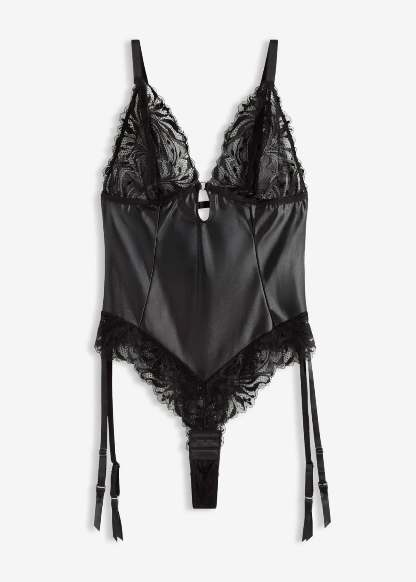 Body con efecto mojado y tirantes desmontables