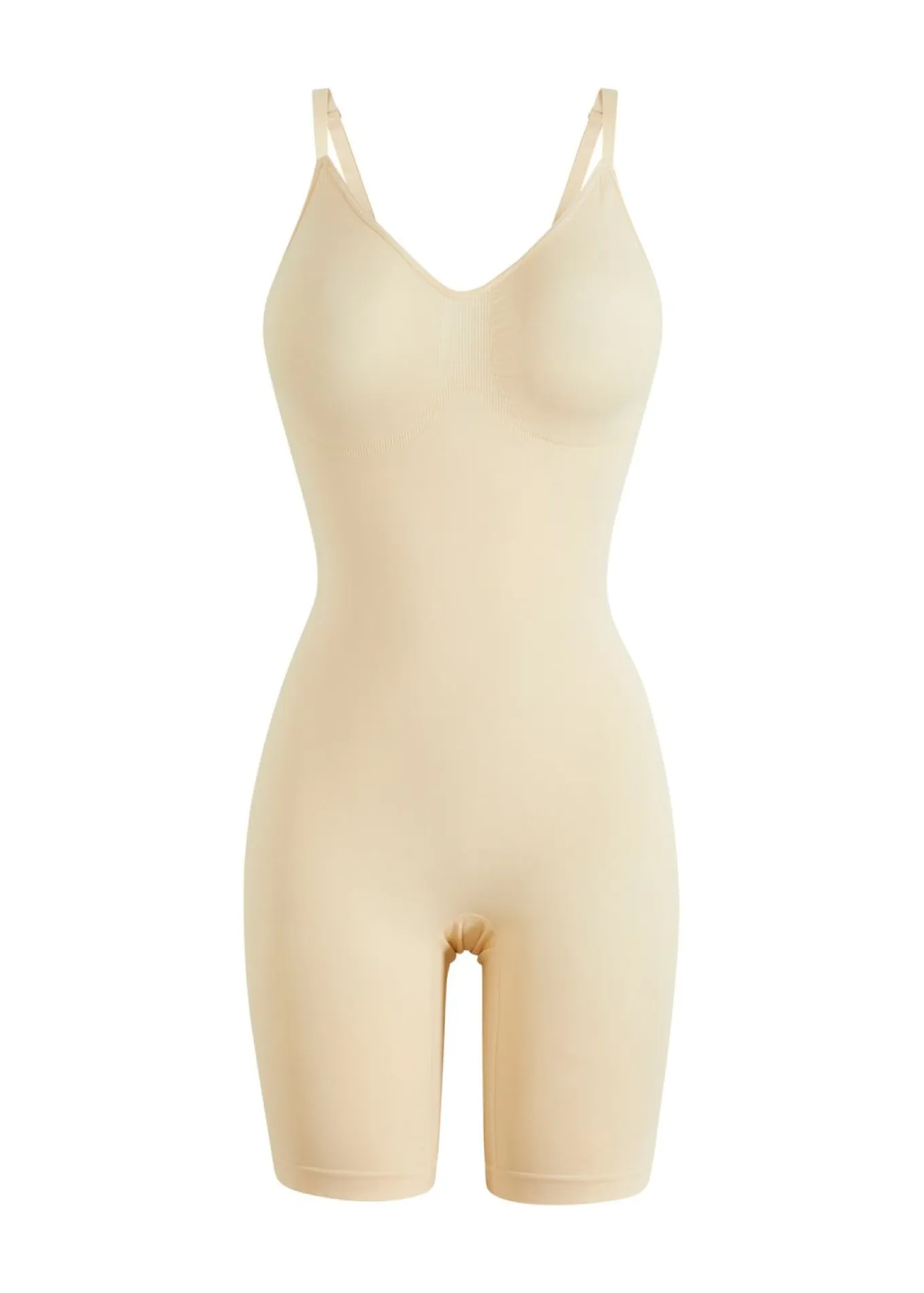 Body con efecto moldeador medio sin costuras