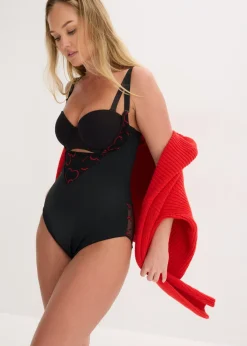 Body con ligero efecto moldeador y encaje