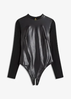 Body con tanga con abertura y efecto mojado
