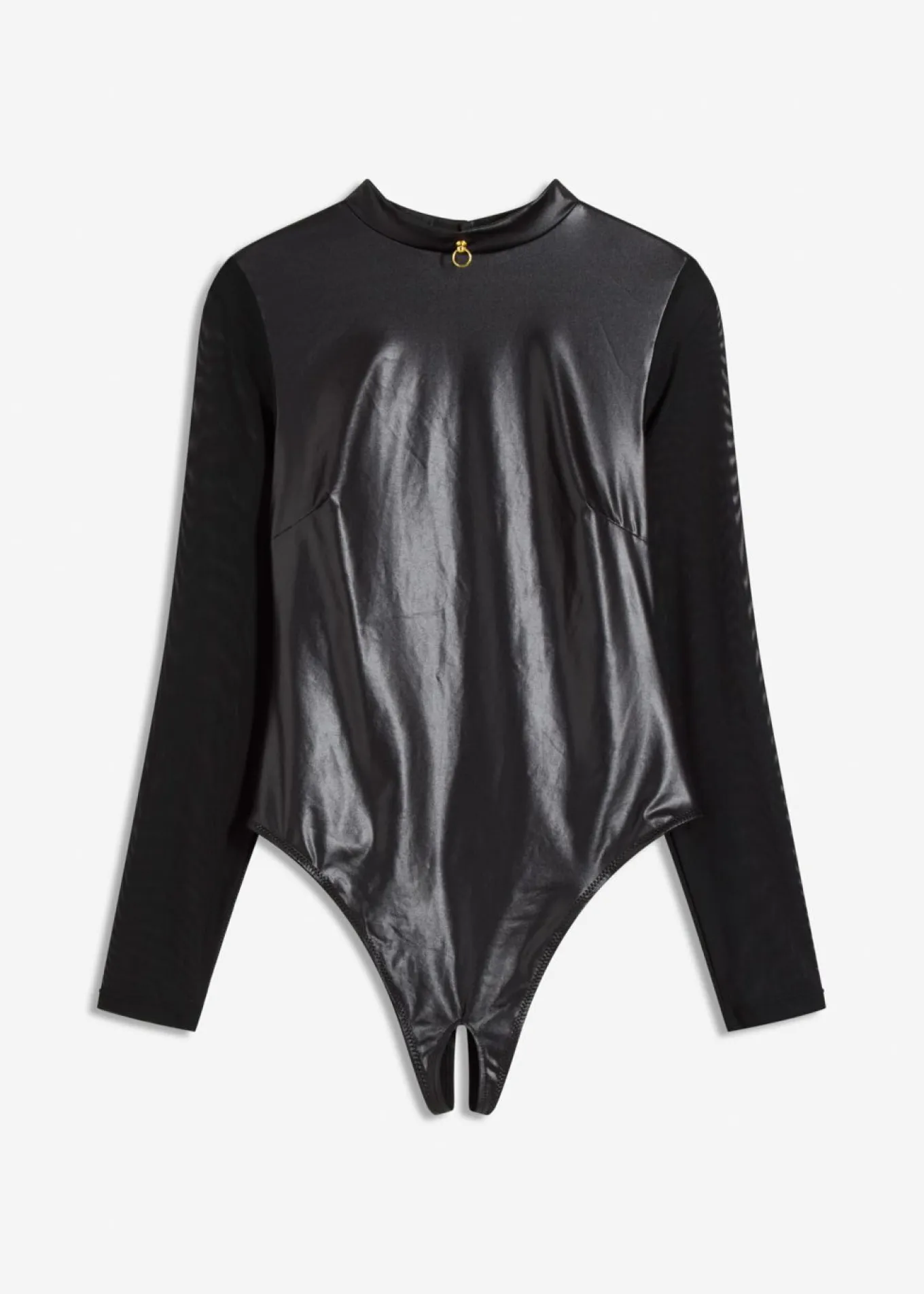 Body con tanga con abertura y efecto mojado