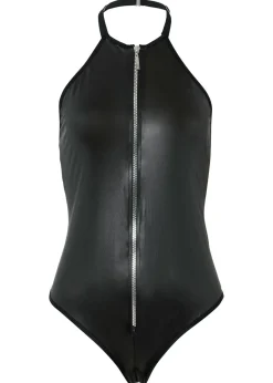 Body con tanga con abertura y diseño mojado