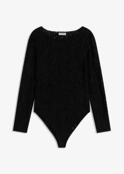Body de encaje con superficie mullida